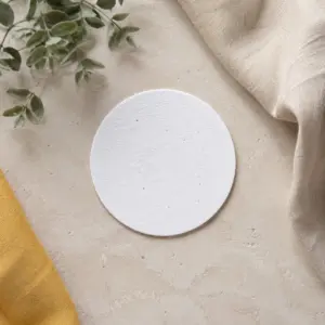 Posavasos redondo de papel plantable sin impresión