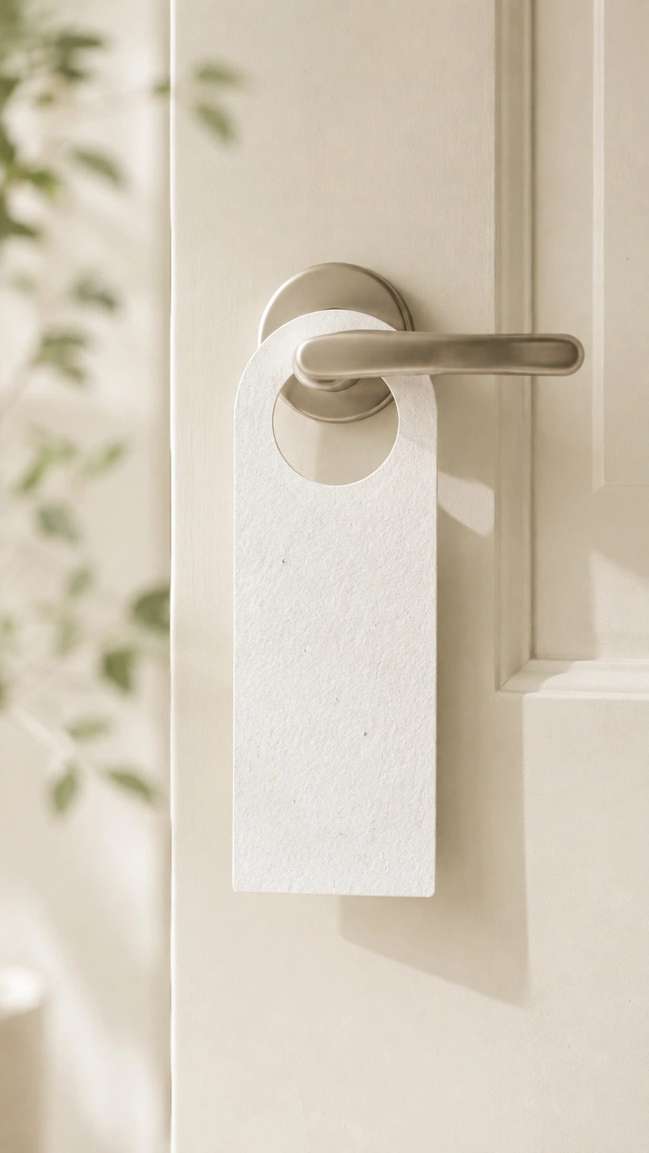 Colgante plantable sin impresión en una puerta