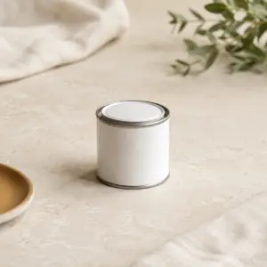 Kit de siembra en lata metálica con tapa y etiqueta personalizable.