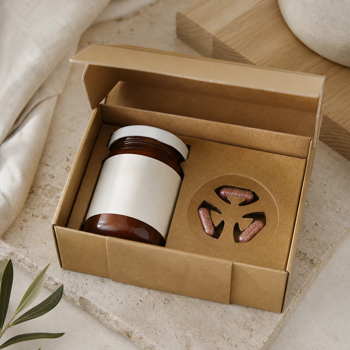 Pack de mermelada de tomate con tres cápsulas de semillas, detalle de los materiales y contenido