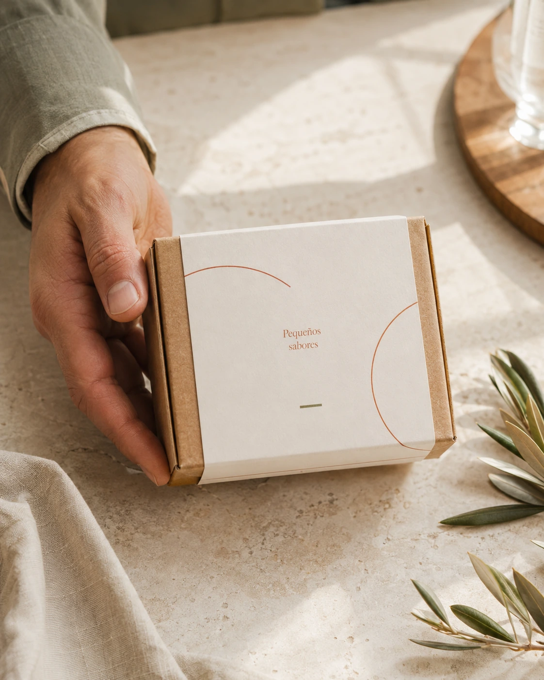 Pack de mermelada de tomate con tres cápsulas de semillas, simulación de personalización con la frase «Pequeños sabores»