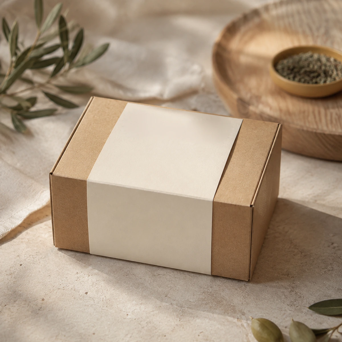 Pack de infusiones de salvia y menta con sobre de semillas separado, presentación sobre superficie natural